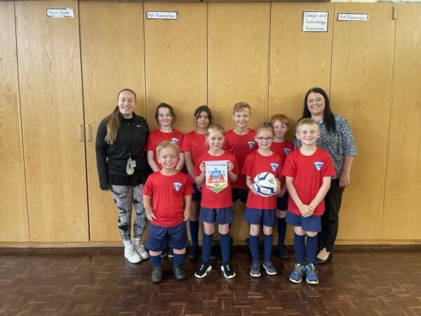 Mrs Callaghan and Miss Pemberton with some of Frodsham's sports stars!