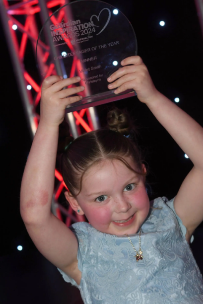 Violet Smith with her Child of the Year Award