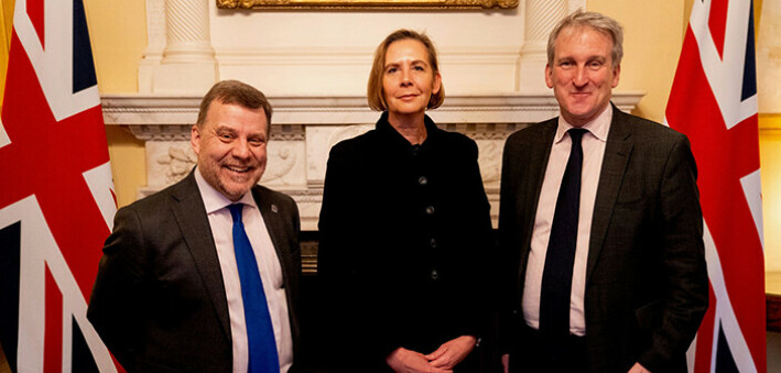 Andy Carter, Louise Smith and Damian Hinds, pictured at 10 Downing Street